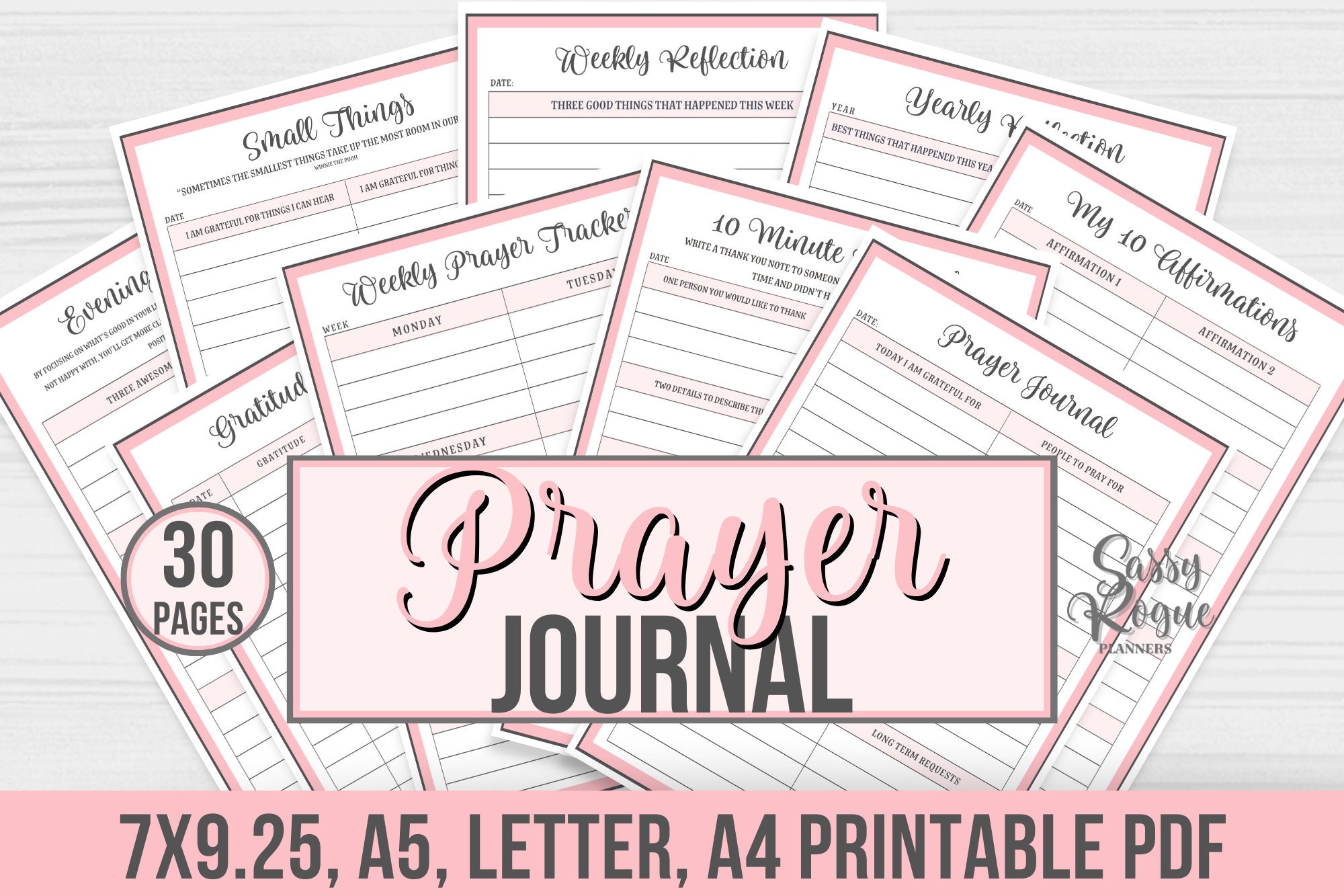 Prayer Journal Editable Tab Printables