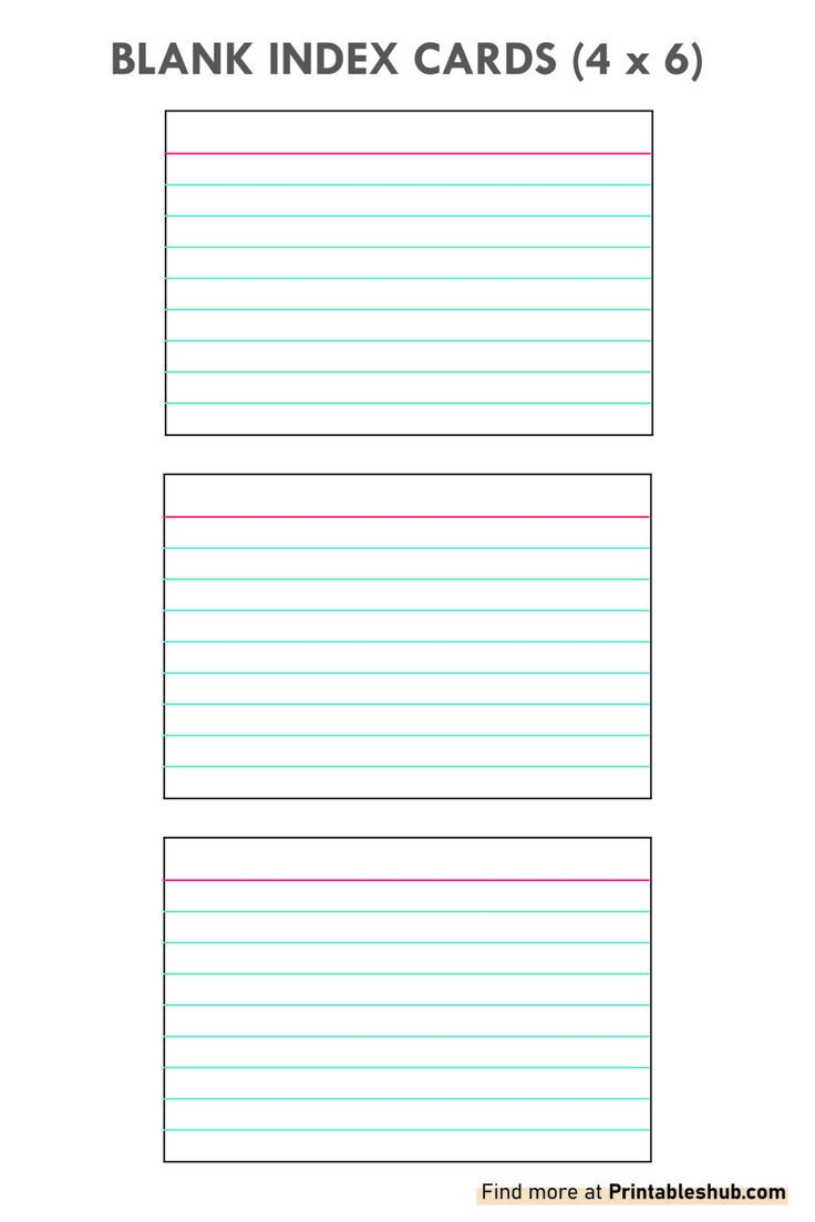 Printable Blank Index Cards Template PDF
