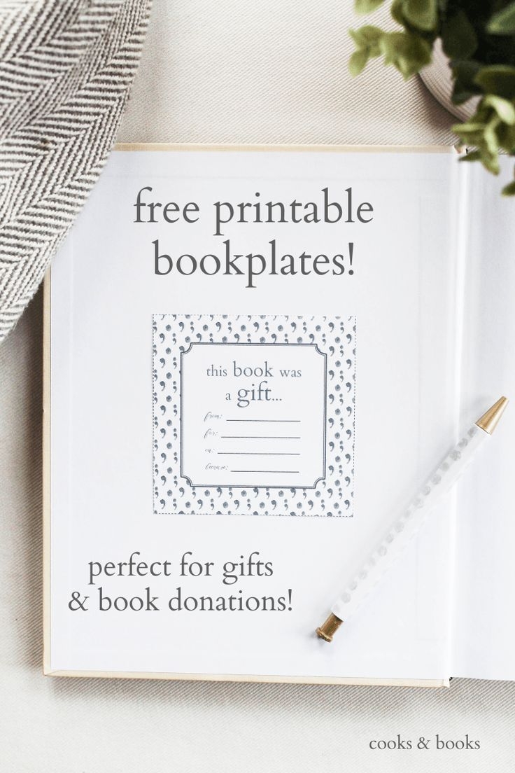 Printable Bookplates For Donated Books