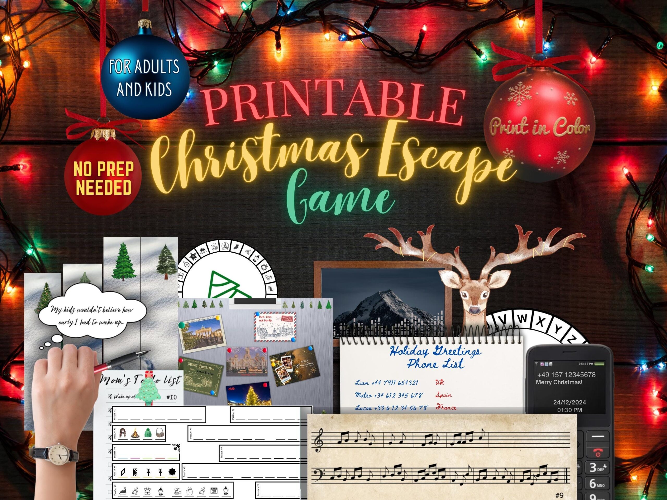 Printable Christmas Escape Room Escape Game For Christmas Escape Room For Families Christmas Escape Party Kit Christmas Classroom Escape Etsy