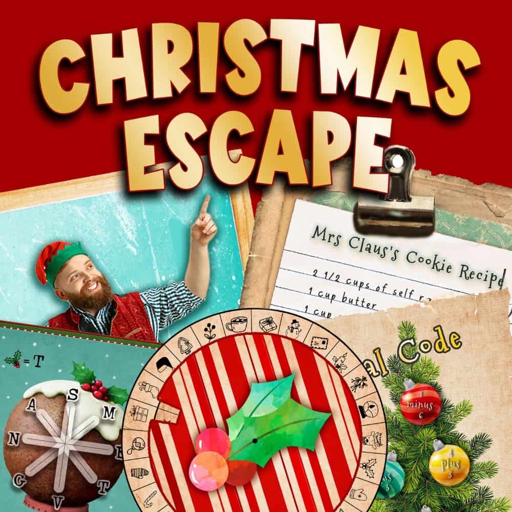 Printable Christmas Family Escape Room Game Lock Paper Escape