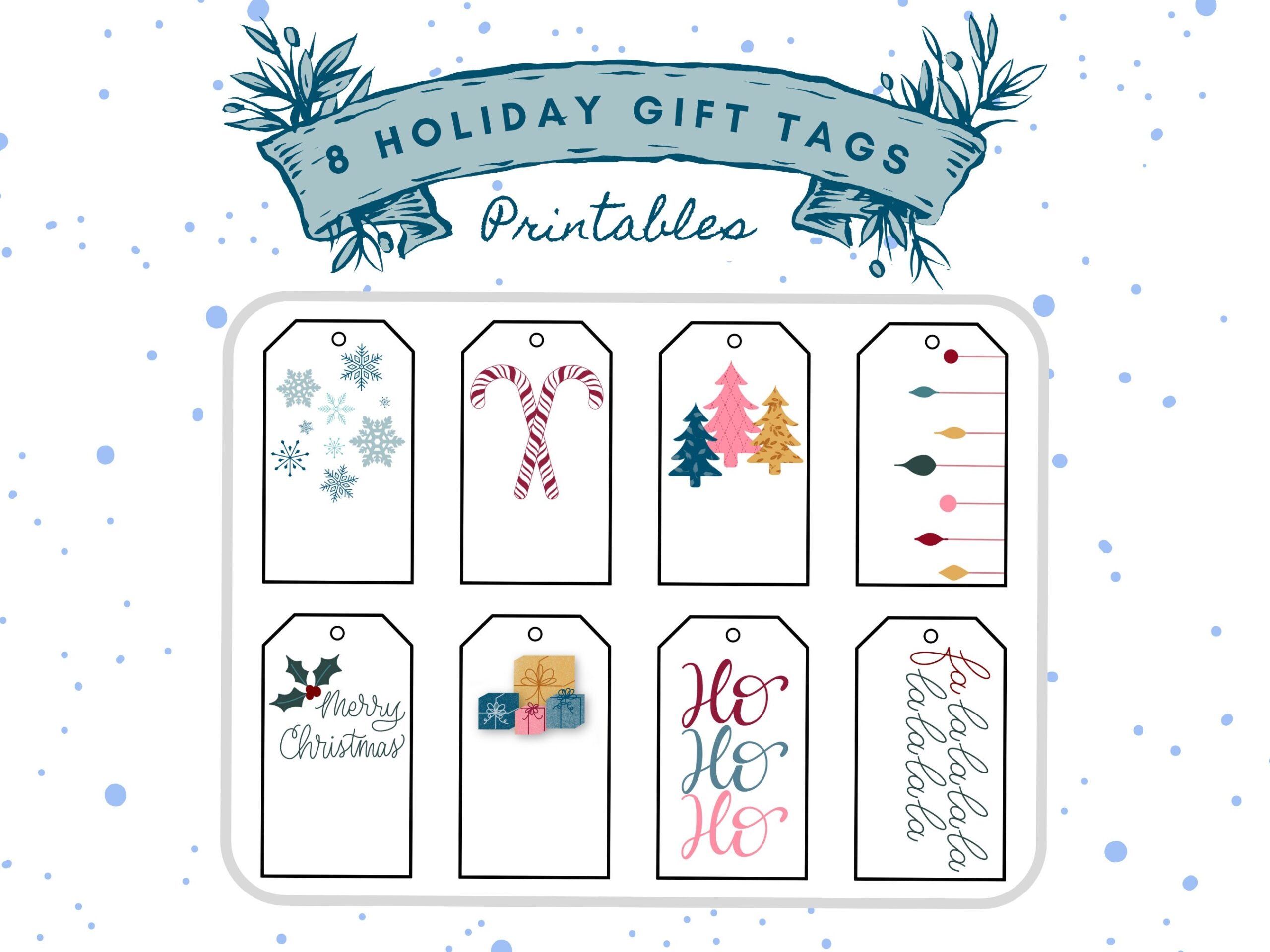Printable Christmas Gift Tags Holiday Tags Set Of 16 Instant Download Print From Home Boho Holiday Doodles Christmas Hang Tags Etsy