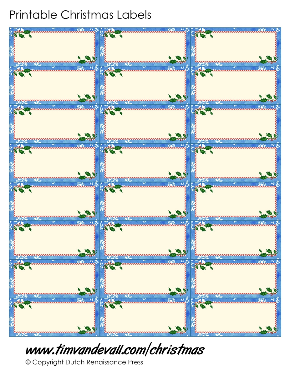 Free Printable Editable Christmas Address Labels