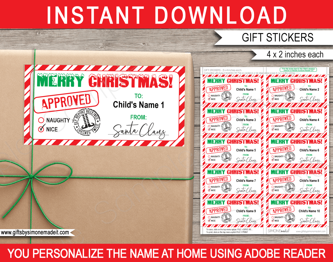 Printable From Santa Gift Tags Template Christmas Gift Labels