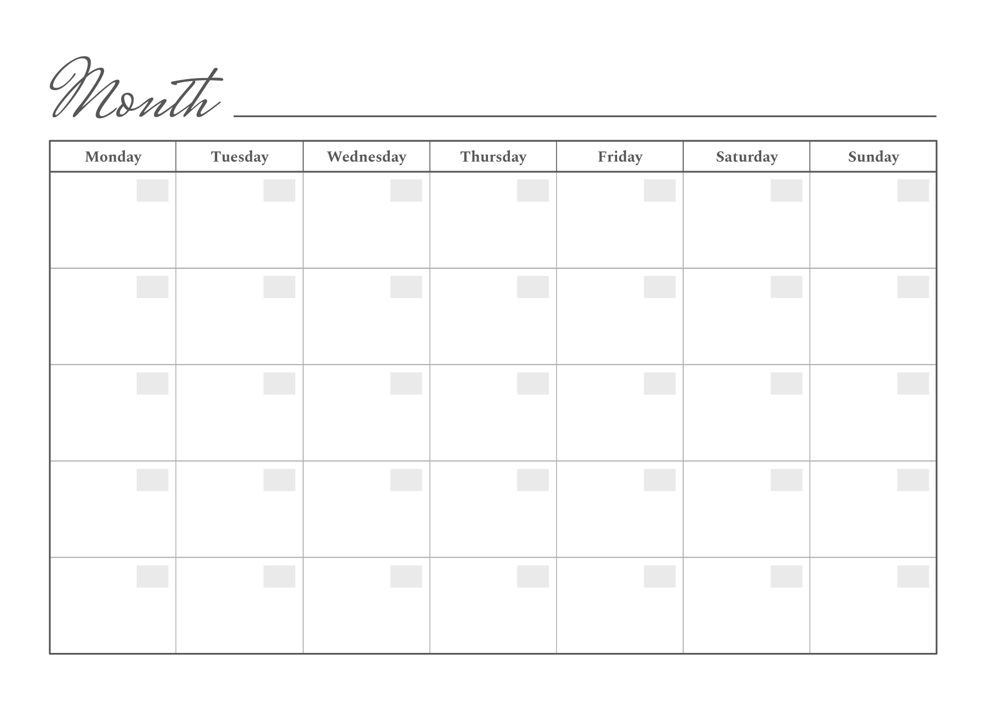 Create An Editable Printable Monthly Calendar