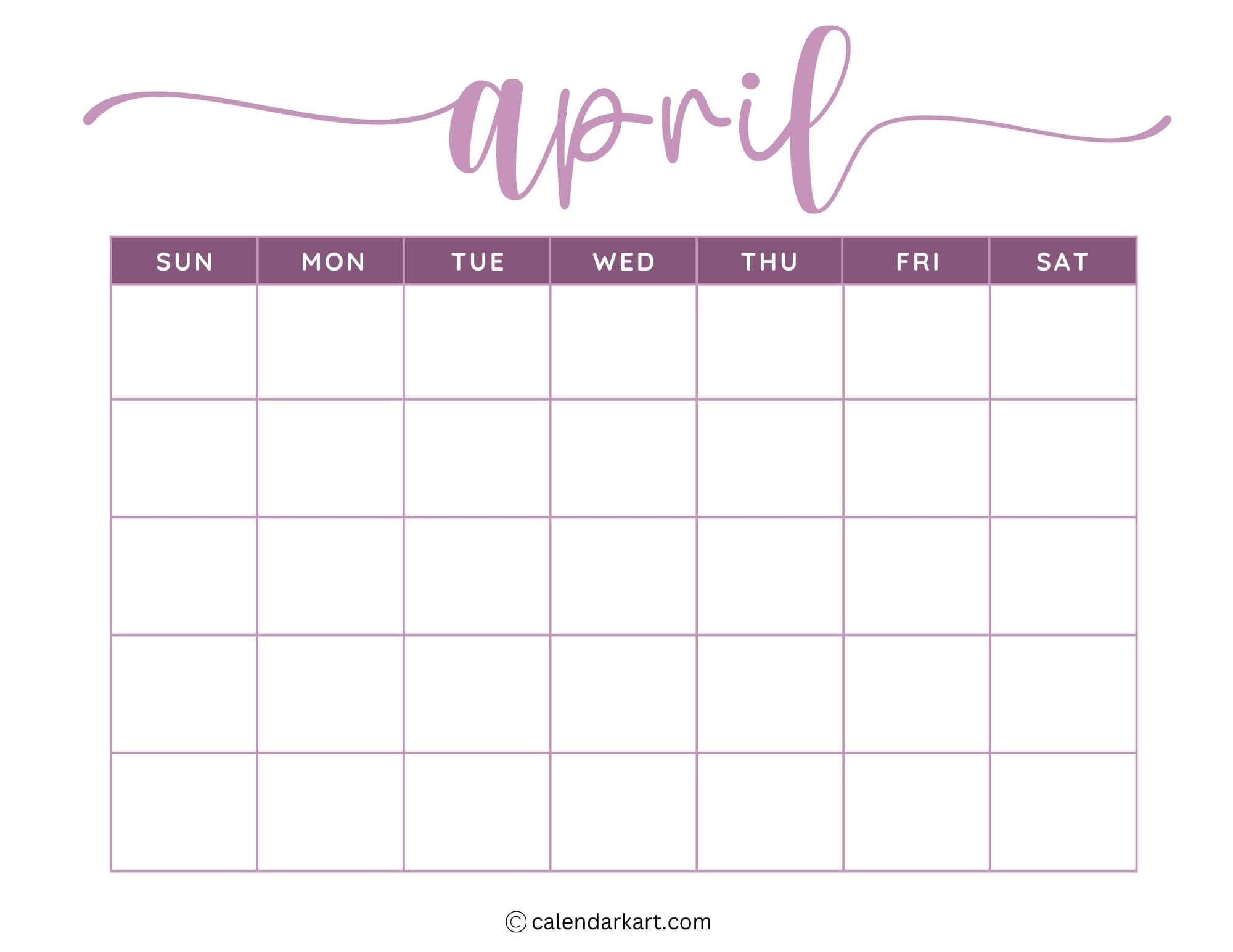 Edit Printable Calendar Template