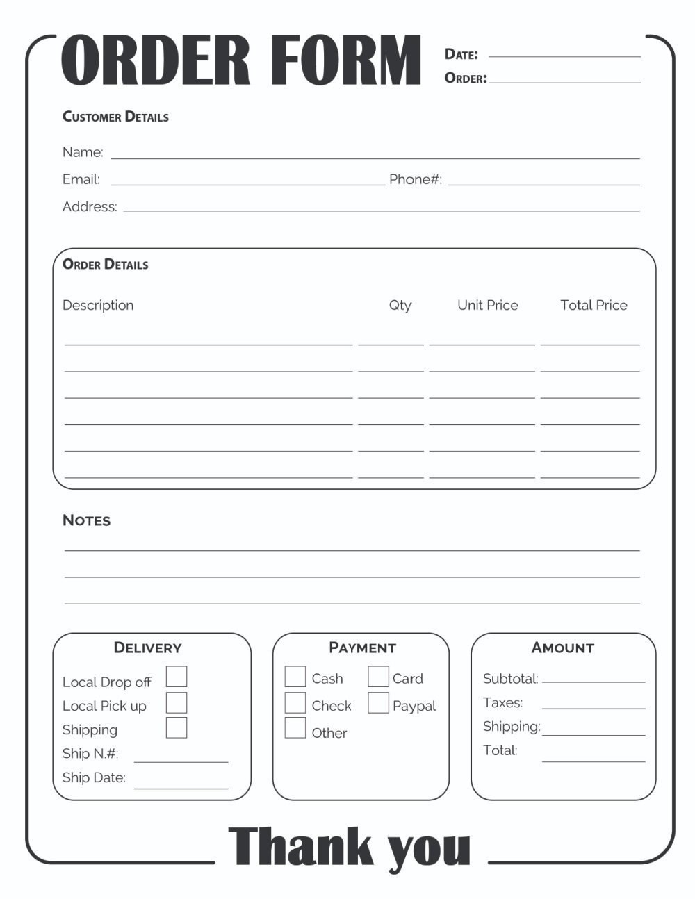 Free Editable Tshirt Order Form Printables