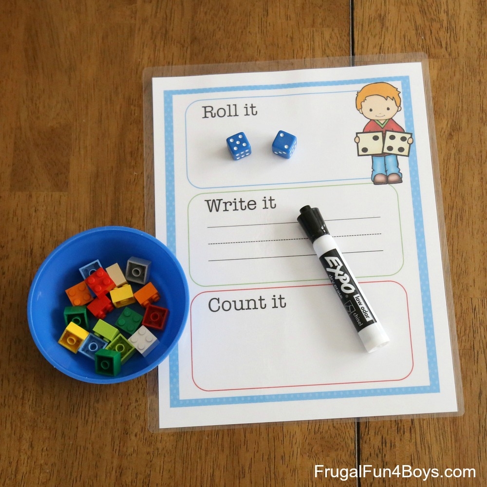 Printable Roll It Write It Count It Mats Frugal Fun For Boys And Girls