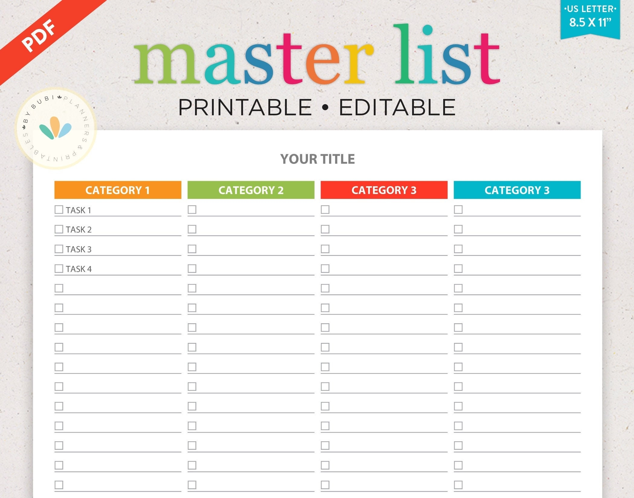To Do Task List Template Editable Printable
