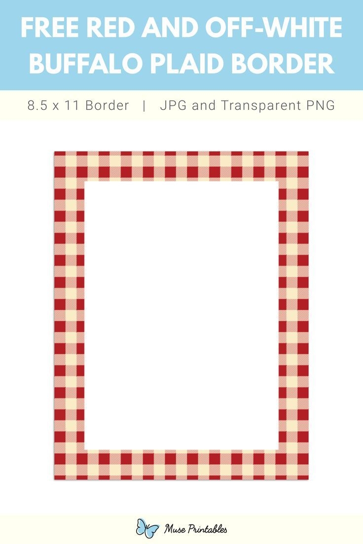 Red And Off White Buffalo Plaid Page Border