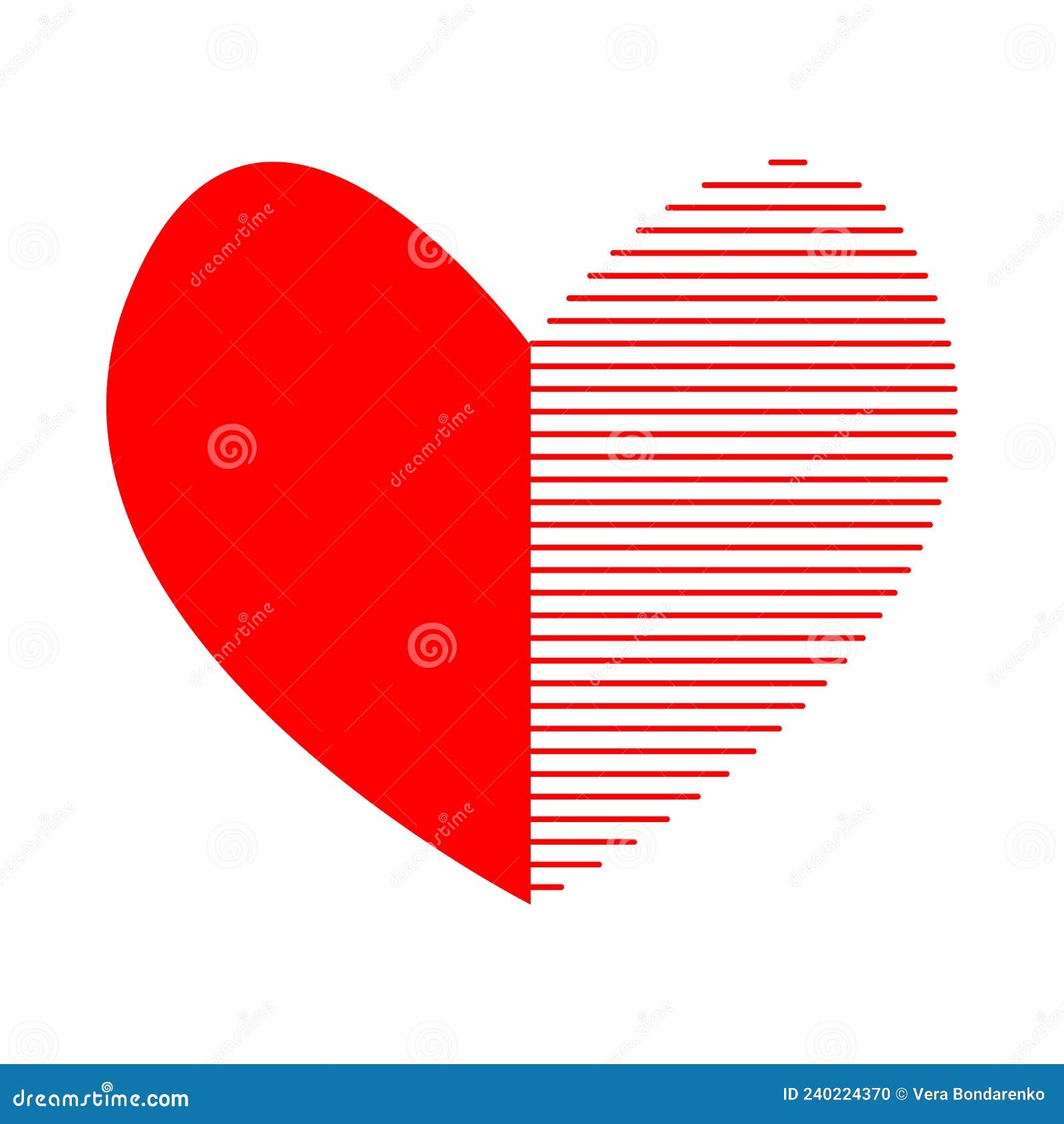Printable Editable Heart With Lines On Each Half