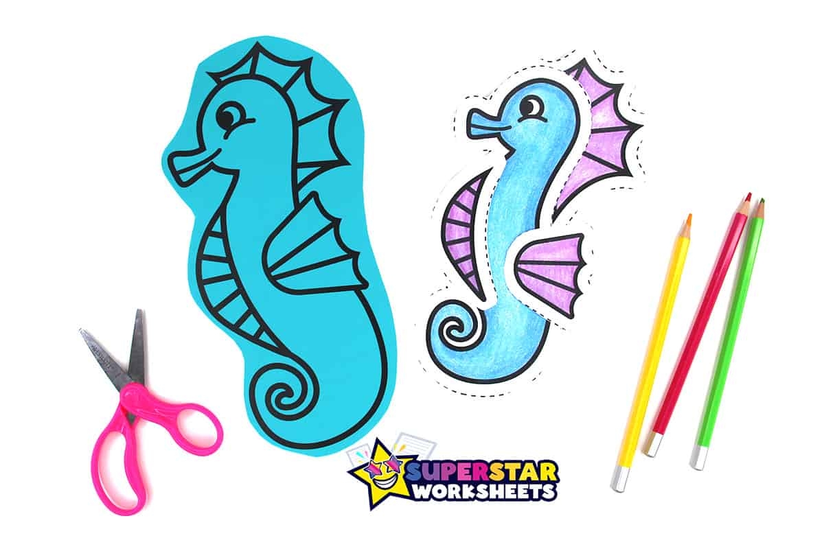 Seahorse Template Free Printables Superstar Worksheets
