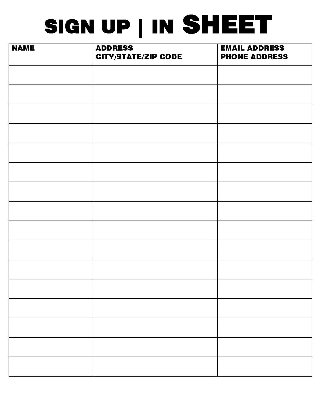 Sign Up Sheets Free Printable And Editable