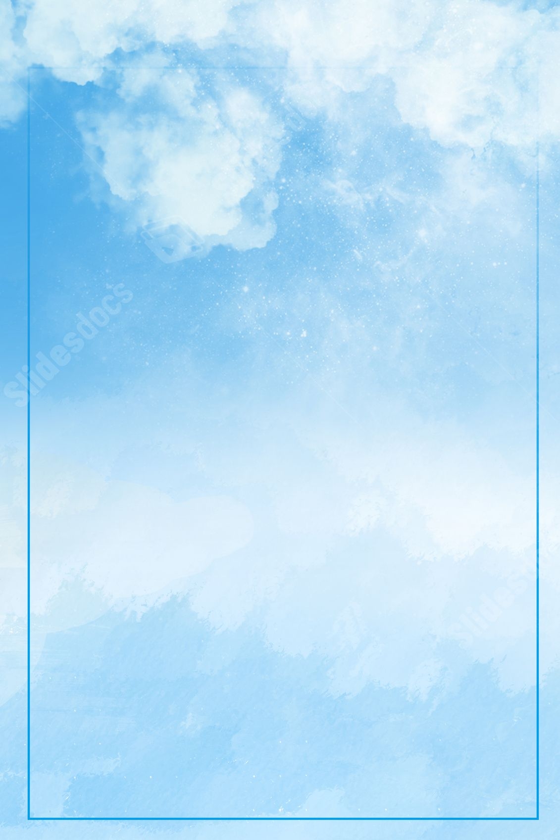 Sky Blue Page Border And Printable Background In Word Slidesdocs