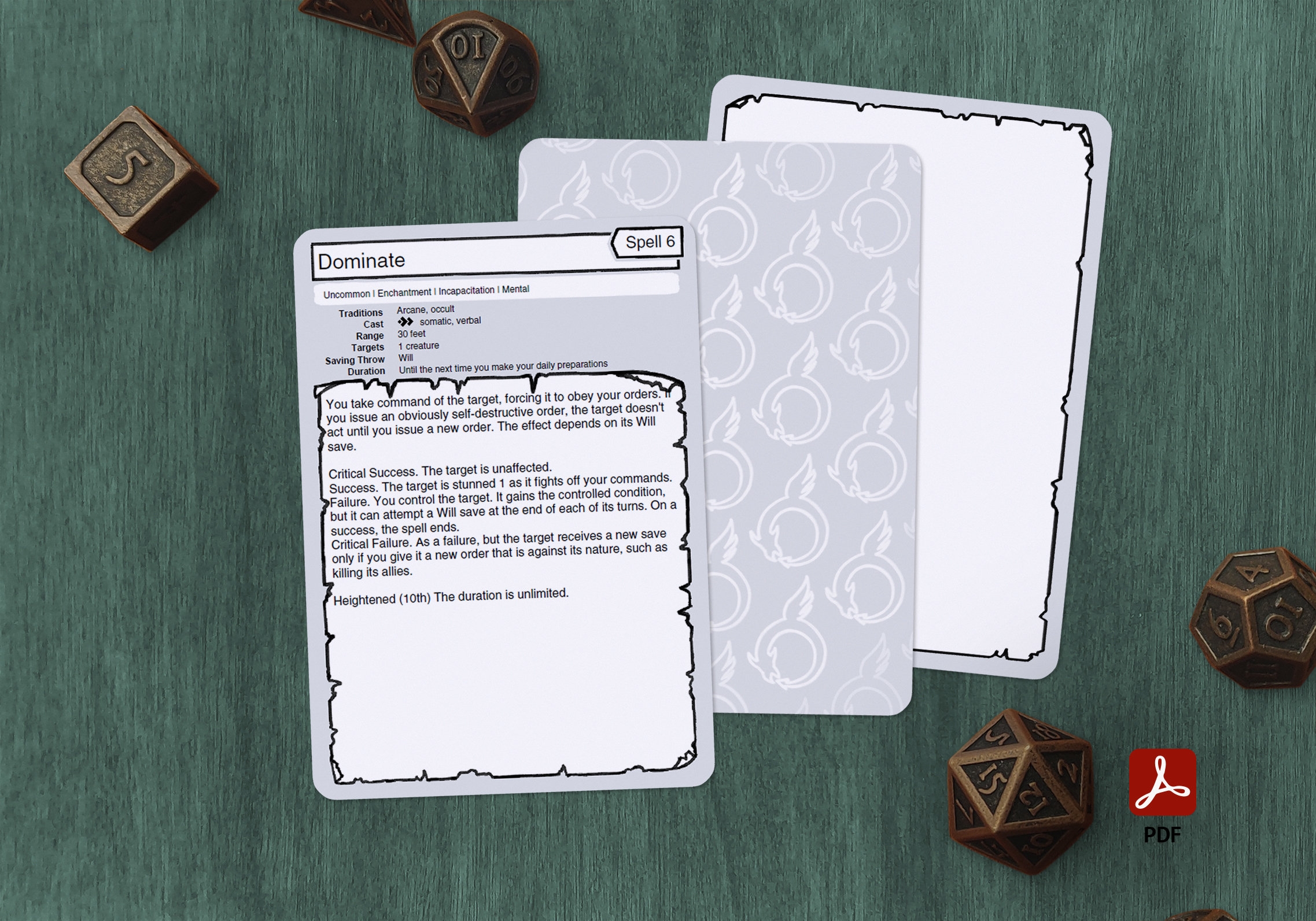 Spell Cards Pathfinder 2e PDF Fillable Etsy