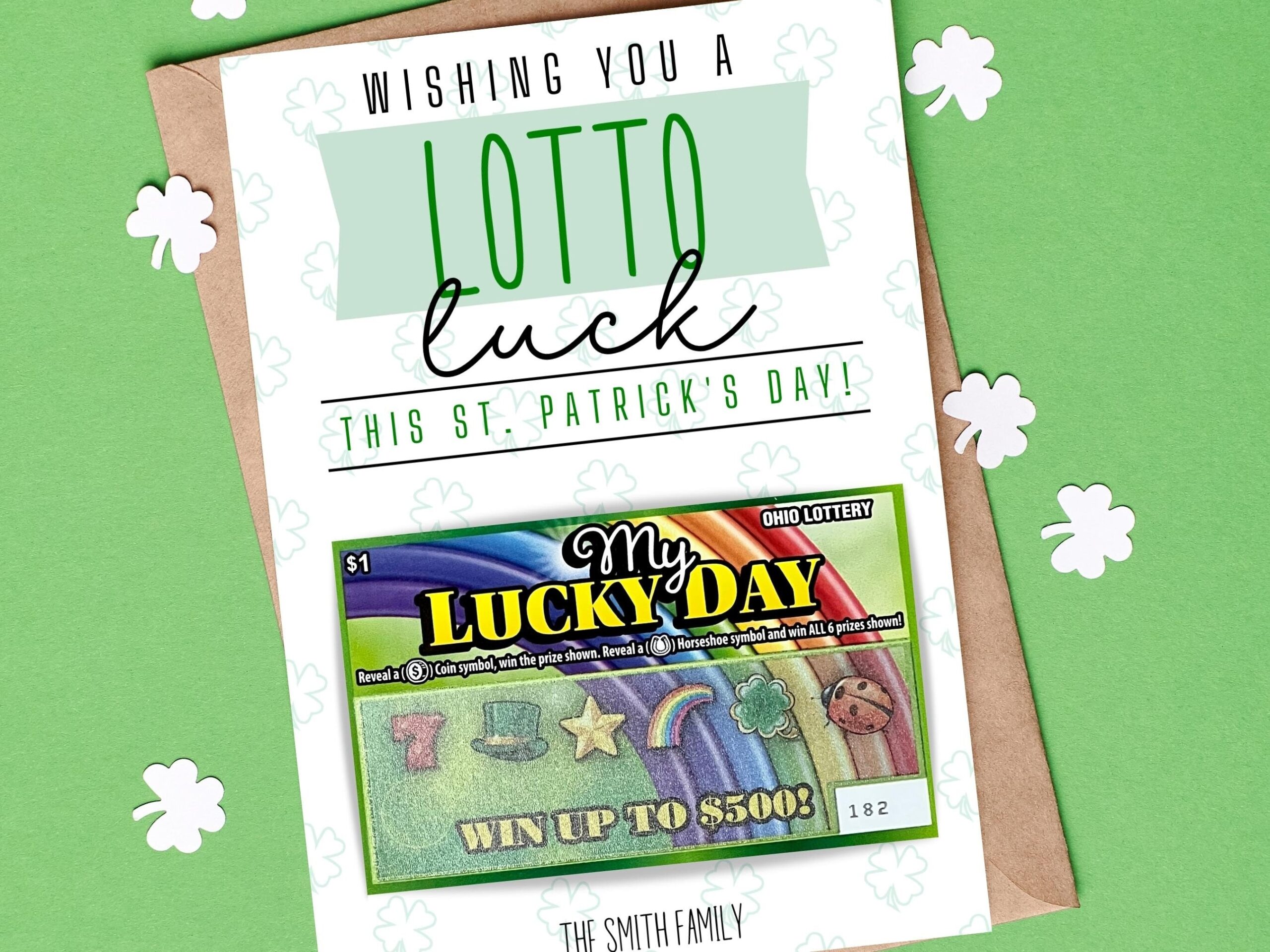 St Patrick s Day Lotto Tickets DIY Editable Template Personalize With Canva Happy St Patrick s Day Lottery Scratch Ticket Holder Etsy