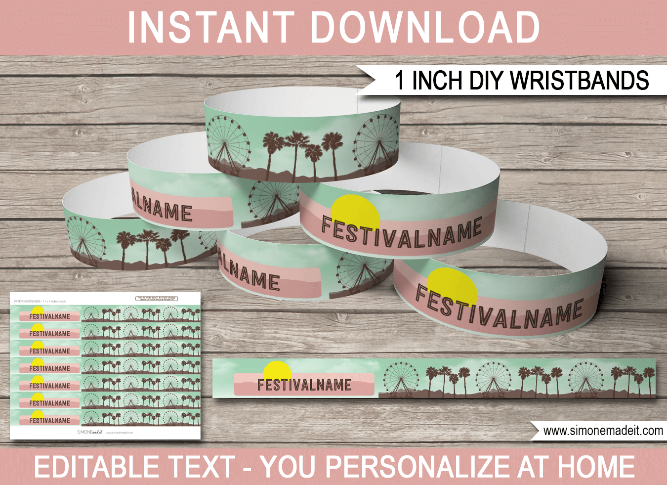 Stagecoach Inspired Festival Party Wristbands Country Music Theme