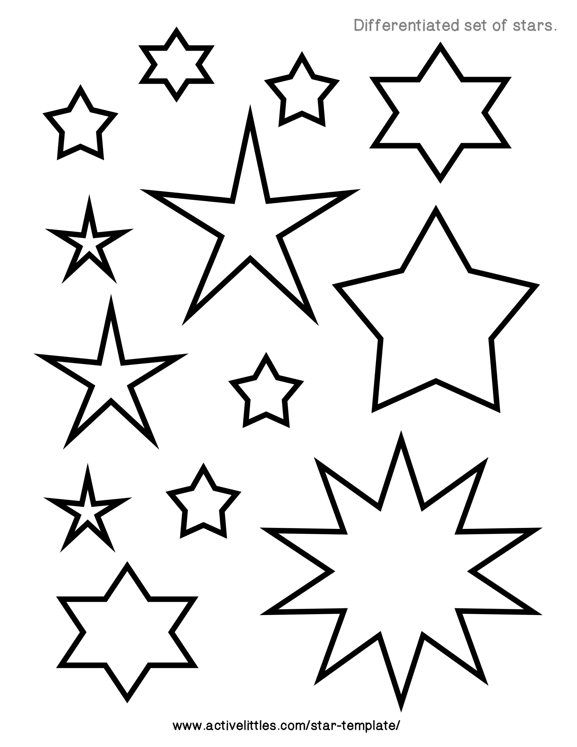 Printable Editable Star Stencil