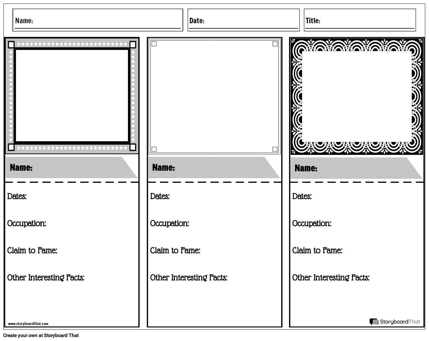 Storyboard That Flashcards Free Customizable Templates