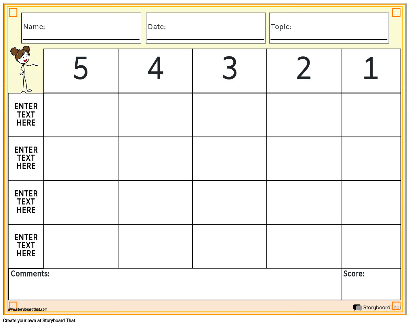 Storyboard That Free Editable Rubric Templates For 2025