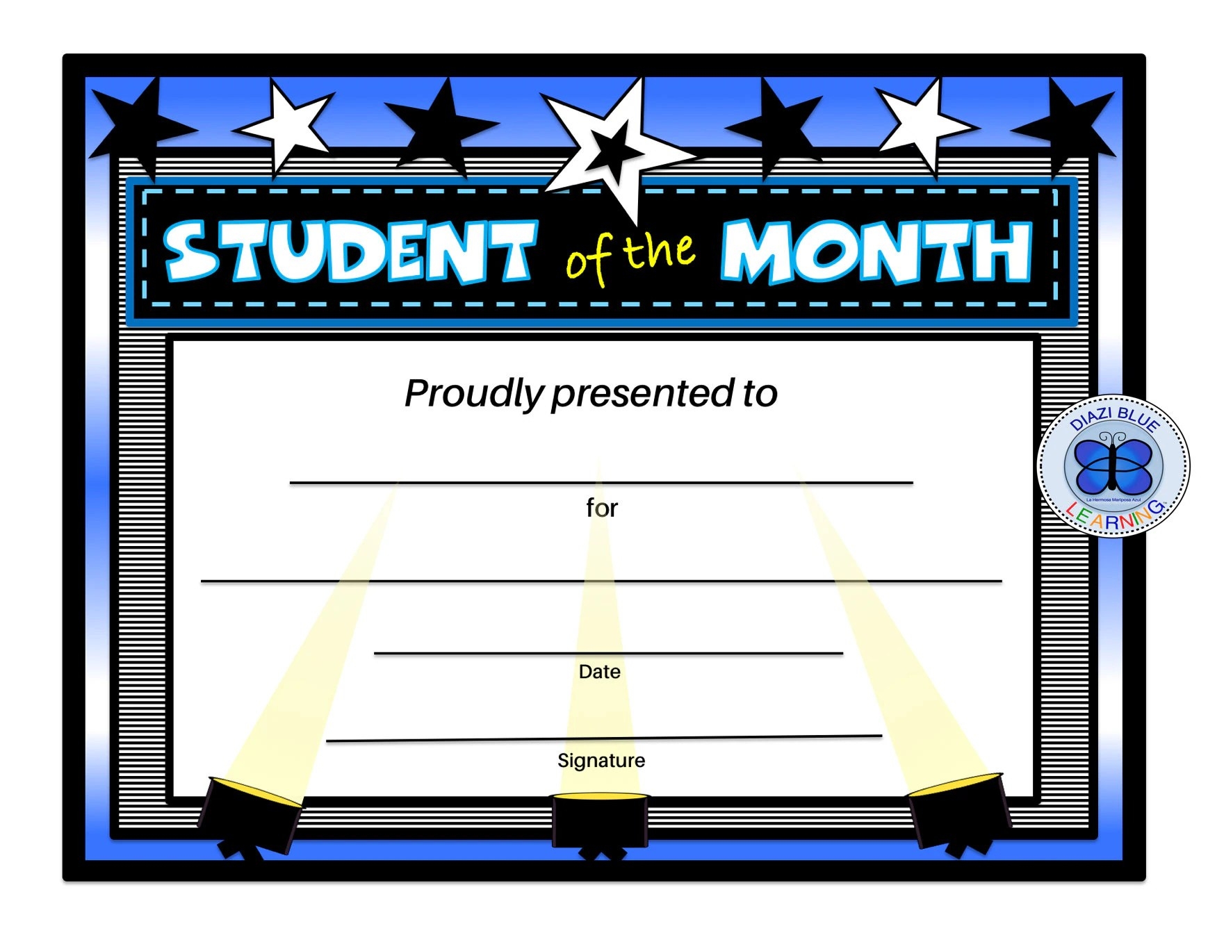 Free Printable Editable Student Of The Month Certificate