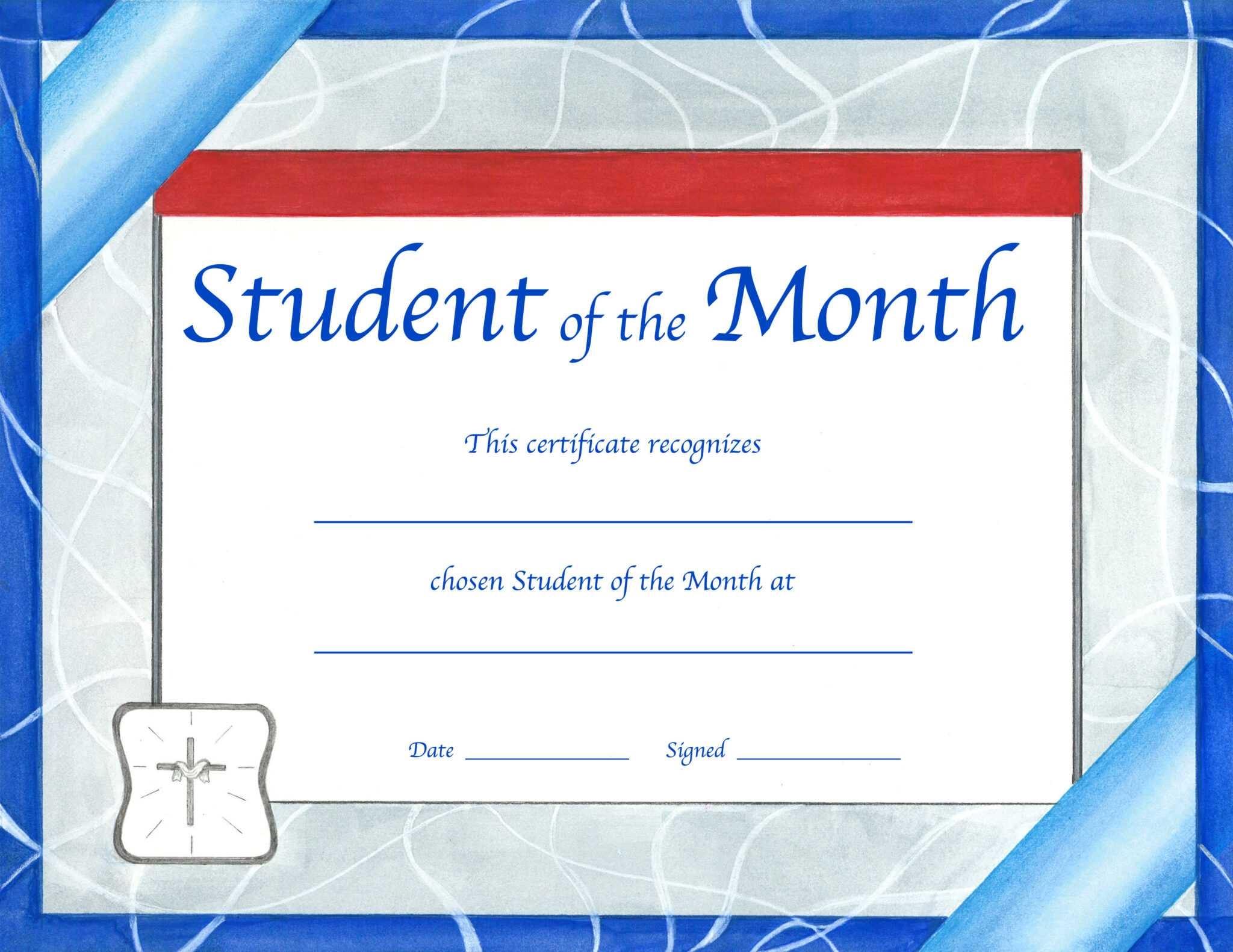 Student Of The Month Certificate Printable Printable Party Favors