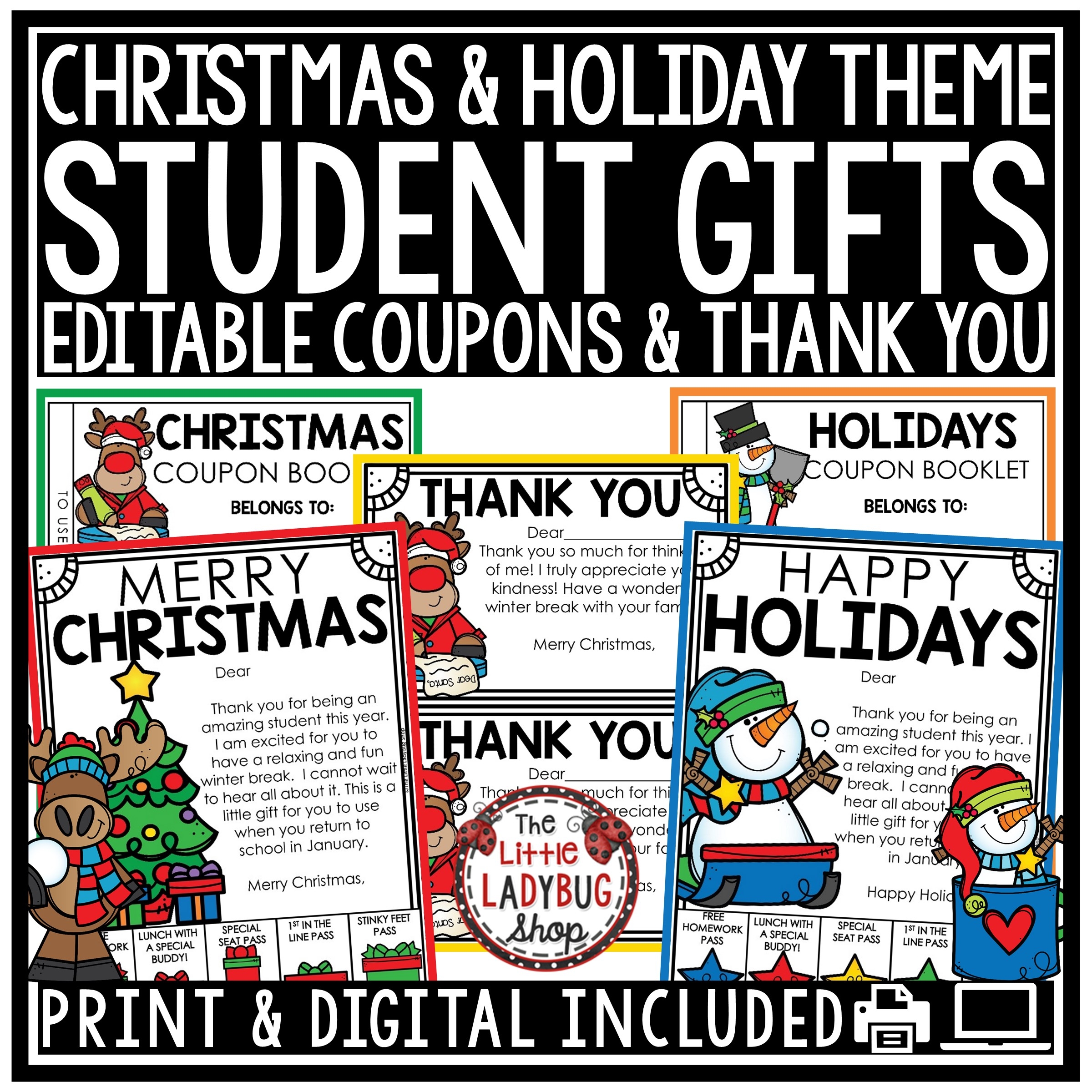 Teacher Holiday Christmas Gifts For Students Thank You s The Little Ladybug Shop