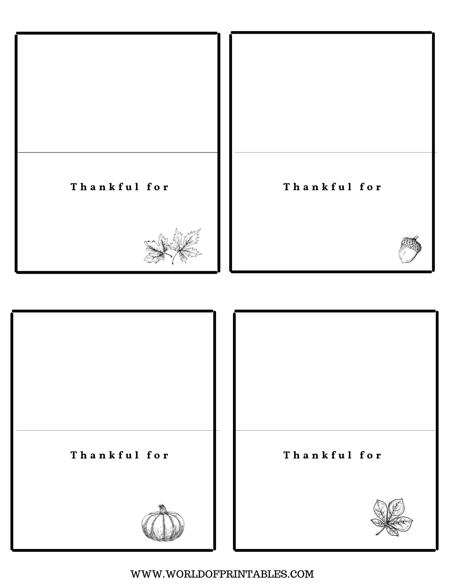 Thanksgiving Place Cards Free Printables Just Customize Print 