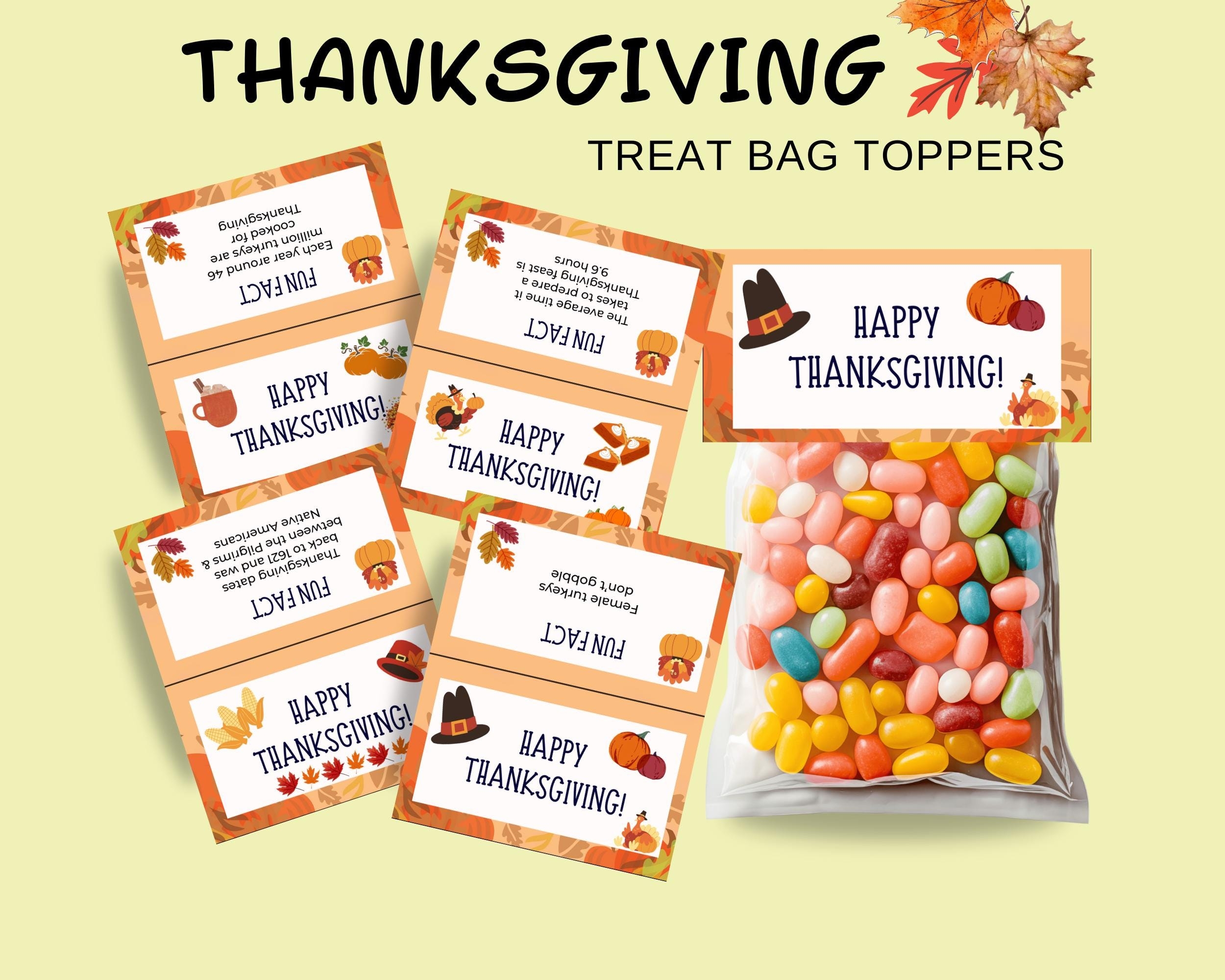 Free Printable Thanksgiving Treat Bag Toppers Editable