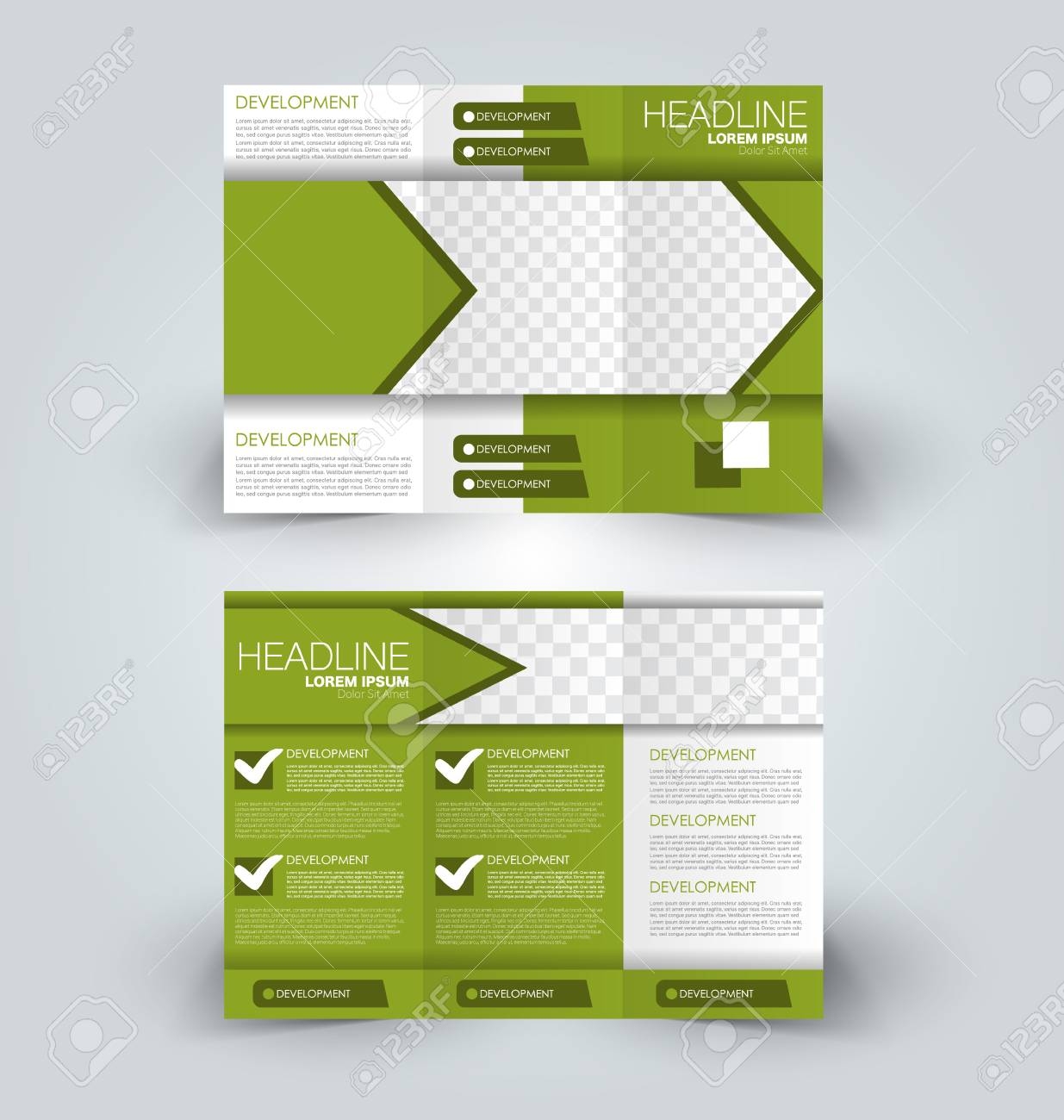 Tri Fold Brochure Design Creative Business Flyer Template Editable Vector Illustration Green Color Royalty Free SVG Cliparts Vectors And Stock Illustration Image 91599059 