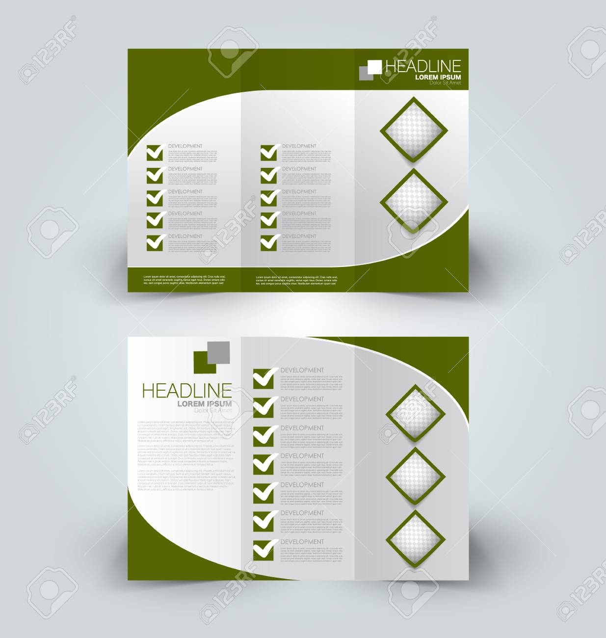 Tri Fold Brochure Design Creative Business Flyer Template Editable Vector Illustration Green Color Royalty Free SVG Cliparts Vectors And Stock Illustration Image 91599968 