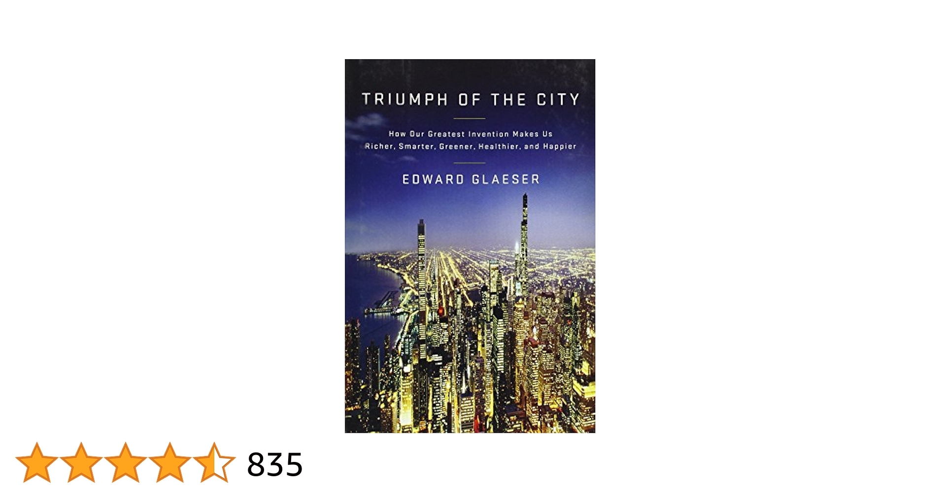 Triumph Of The City How Our Greatest Invention Makes Us Richer Smarter Greener Healthier And Happier Glaeser Edward L 9781594202773 Amazon Books