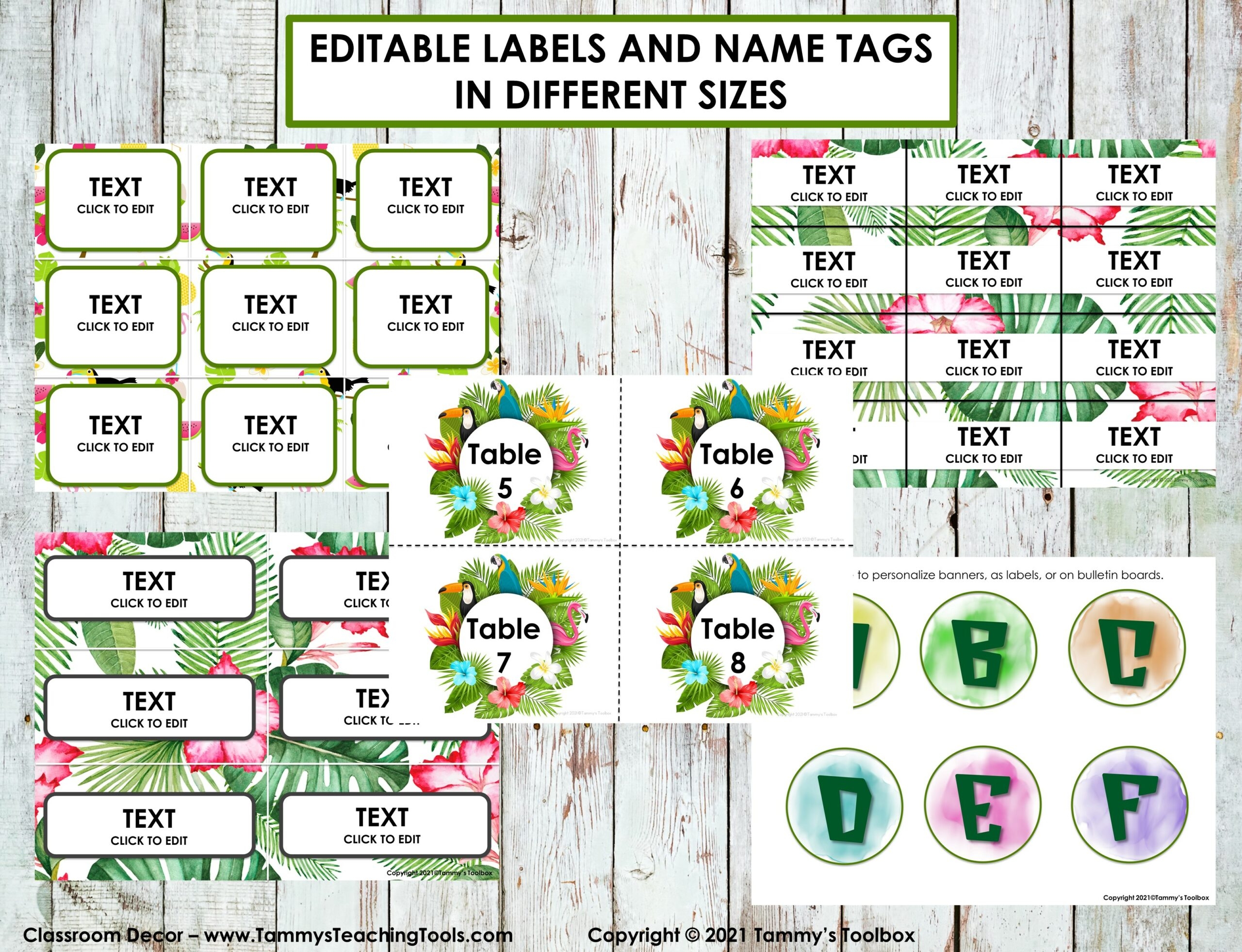 Printable Anchor Chart Tropic Editable