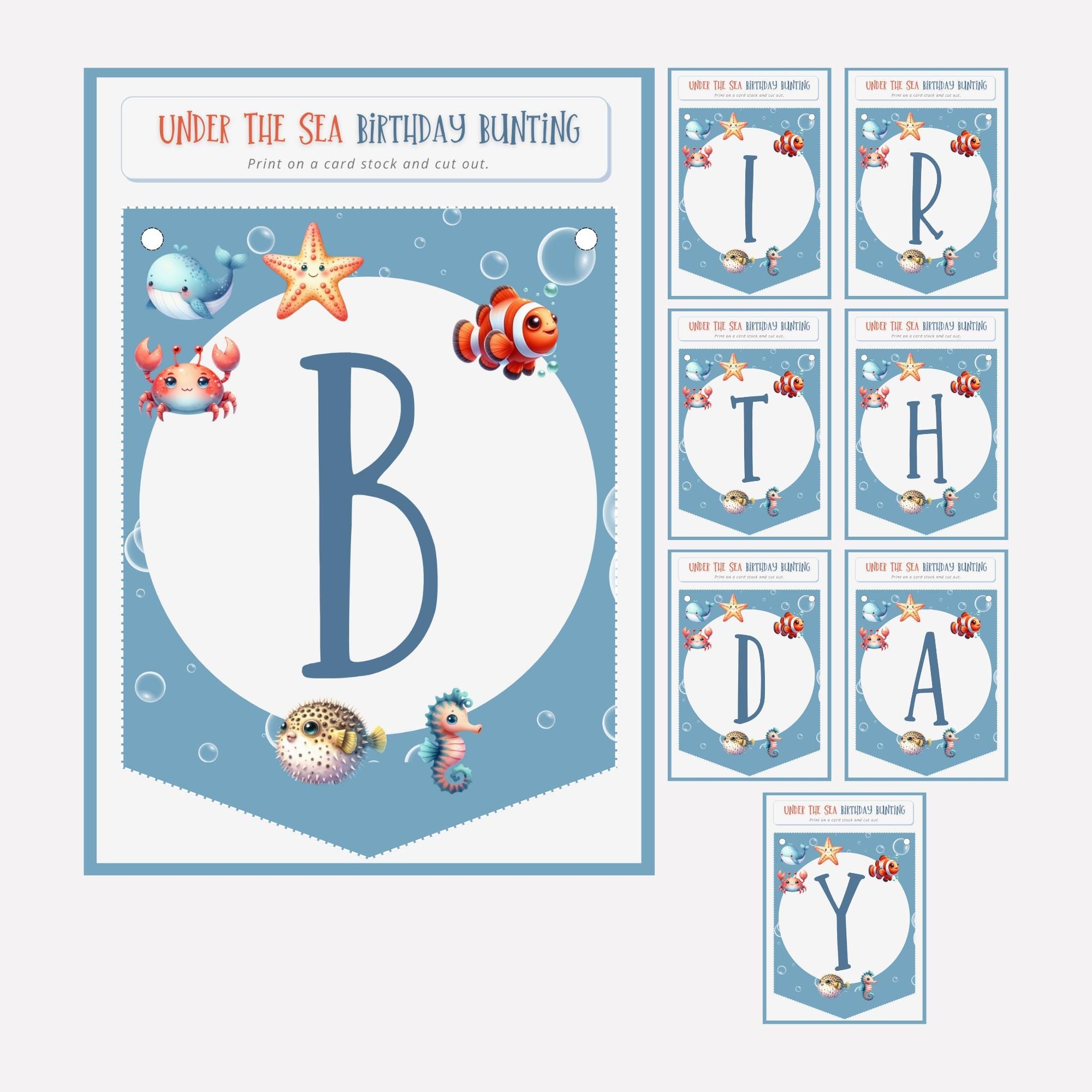 Under The Sea Editable Printable Banner Free