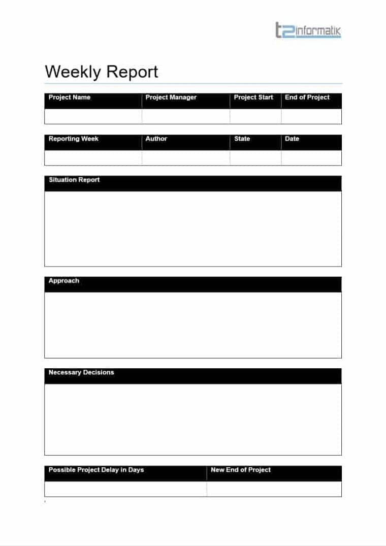 Weekly Report Template Downloads T2informatik