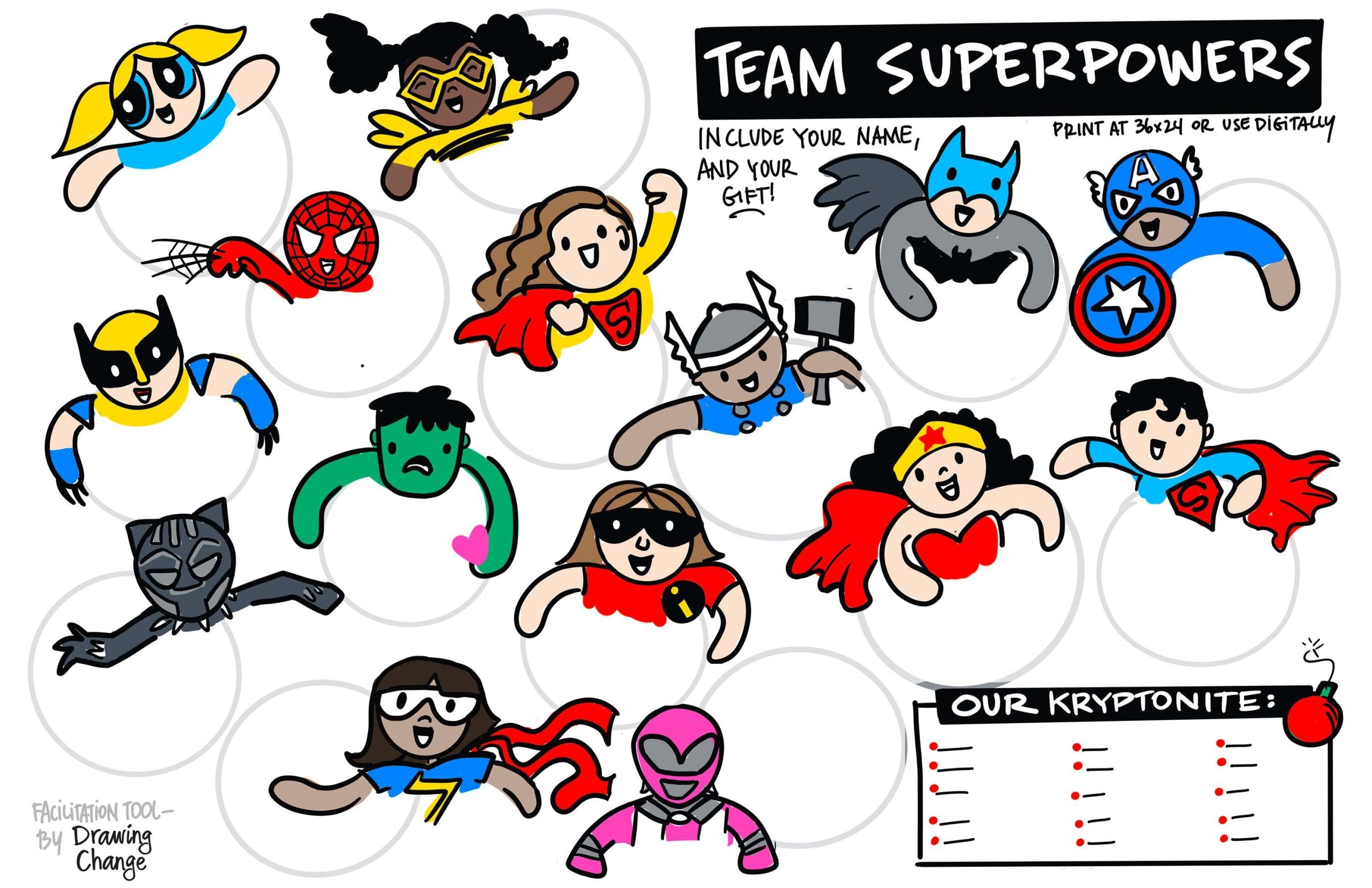 What Are Your Team Superpowers Free Resource Drawing Change