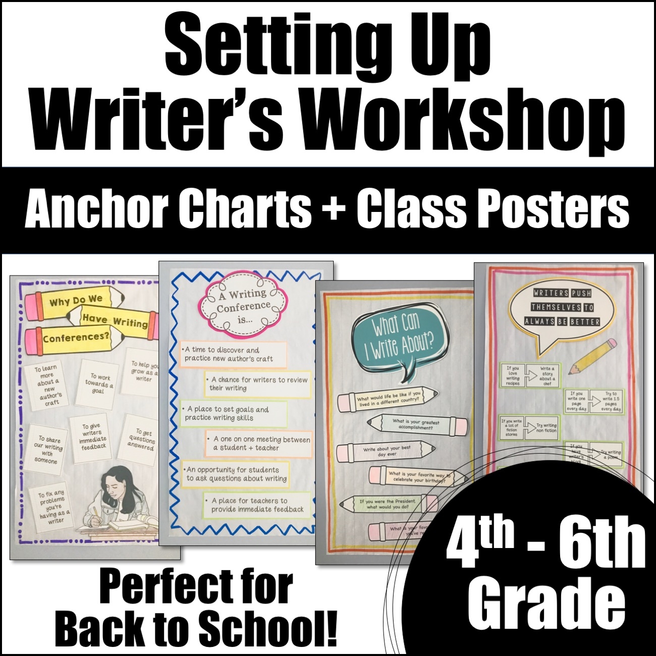 Writing Anchor Charts For Back To School An Editable Resource 